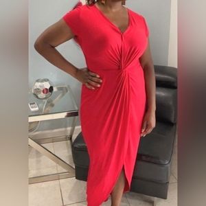 Red low cut dress.  Rolla Costa brand.  Size large.